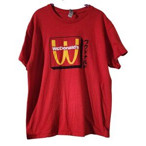 WcDonalds Graphic T-Shirt Red Gildan Heavy Cotton Size L